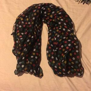 Beautiful Polk a dot black scarf!
